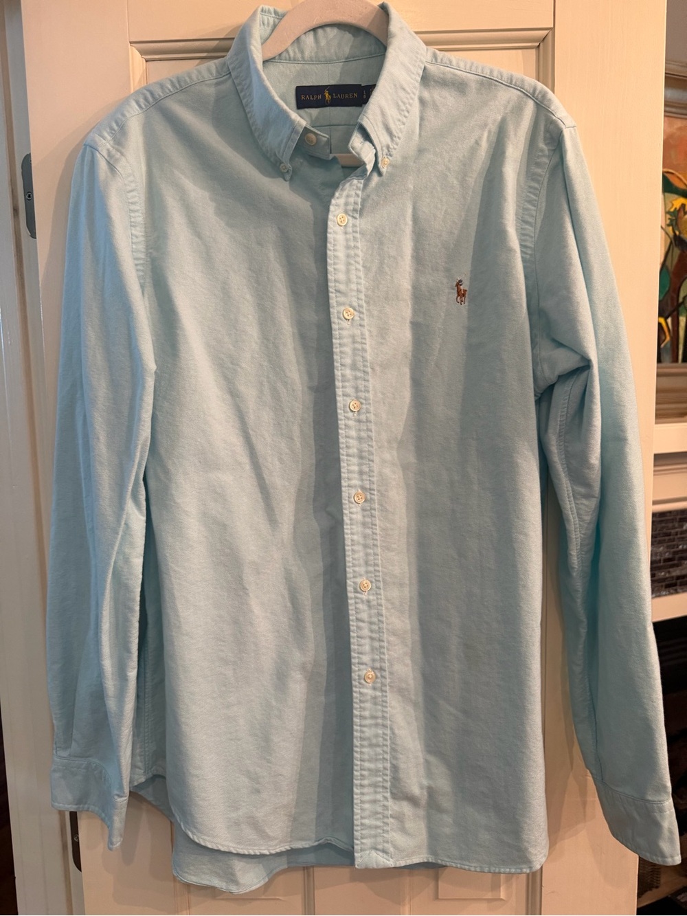 Ralph Lauren Pale Blue Button-Down Oxford Shirt Men’s 100% Cotton Like New
